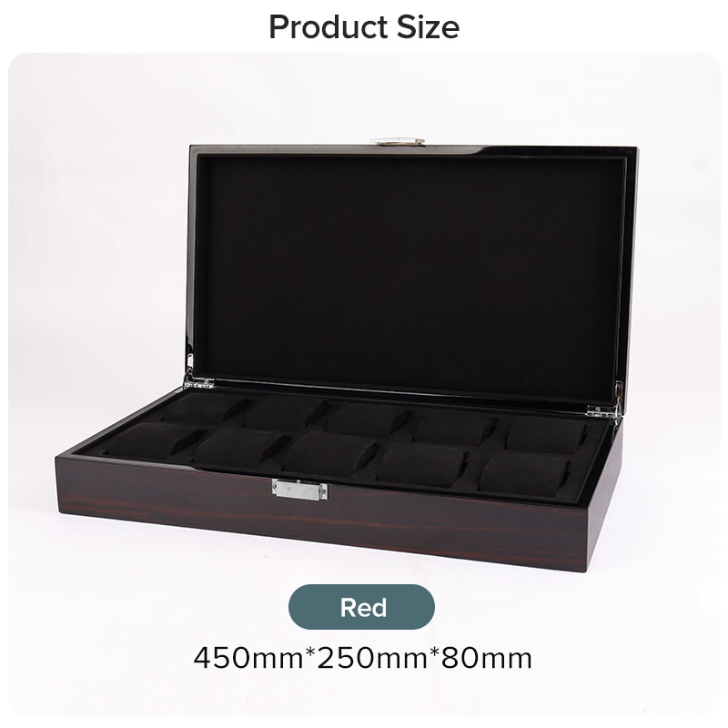 2023 Hot Sale Luxury Custom Logo Color Men Women Gift Watch Case Wooden Red Watch Storage Box