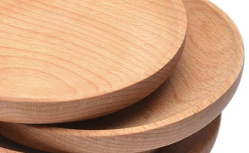 Eco-Friendly Antique Round Wooden/Wood Serving Tray/Plate for Sushi/Cakes/Food/Fruit/Salad