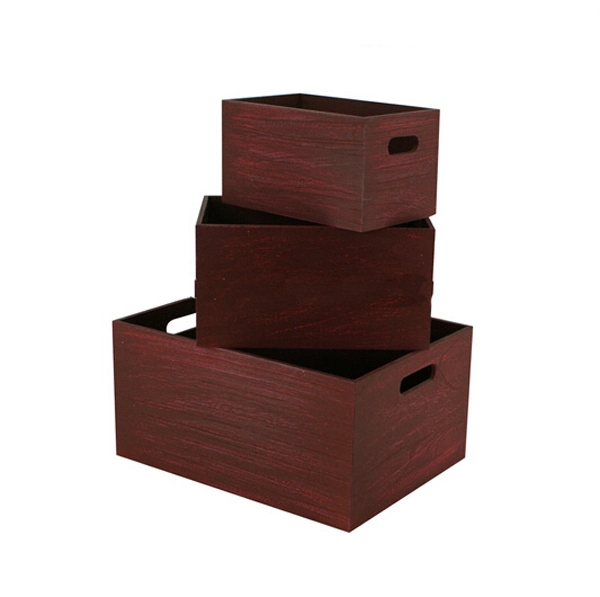 Unfinished Wooden Packaging Crate for Fruit, Wine