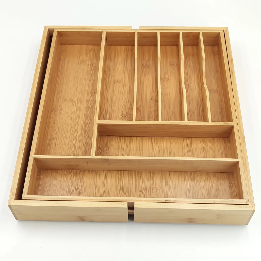 Kitchenware Accessories Expandable Utensil Drawer Organizer Wooden Bamboo Kitchen Cutlery Tray