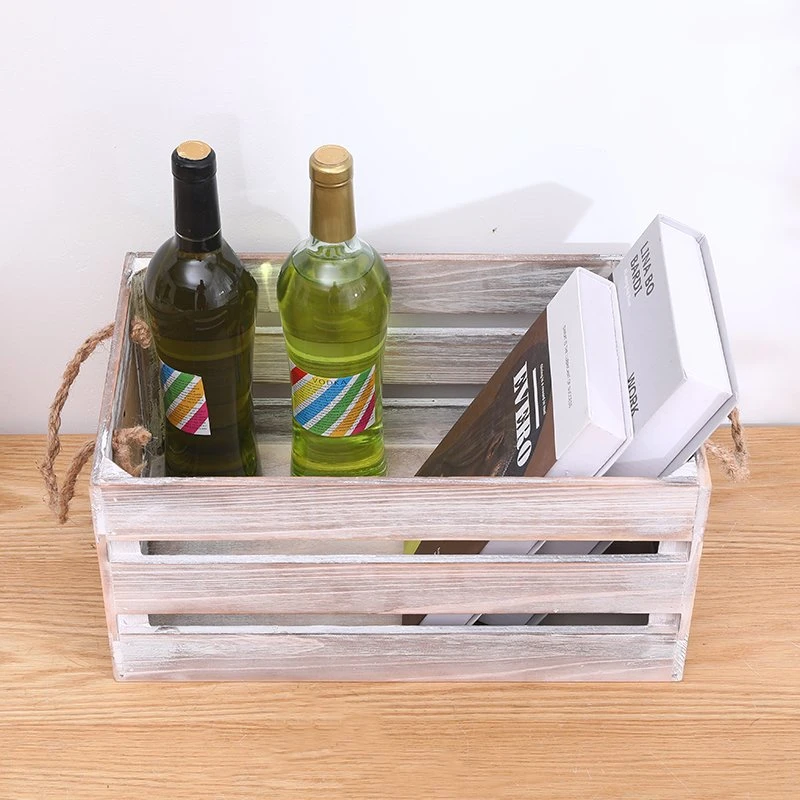Customization Paulownia/Pine Wood/Wooden Boxes/Crates for Wine/Beer/Drinks/Vegetable/Book/Fruit storage with Blackboard/Handle