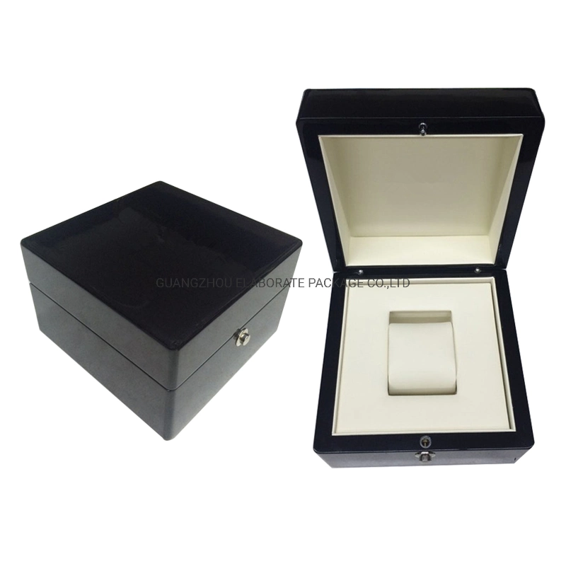 Classic Black Piano Glossy Paint Wooden Watch Packing Box