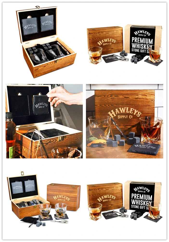 Premium Whisky Gift Wrap Wooden Wine Box for Men Perfect Gift
