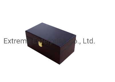 Luxary Dark Brown Finished Wooden Tea Storage and Packing Chest Boxes
