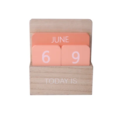 Calendario de madera colorido para decoración de escritorio