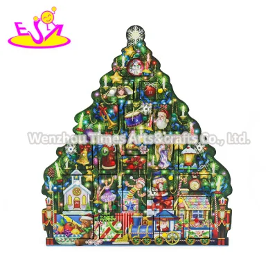 Calendario de Adviento de Navidad de madera de venta superior con precio bajo W09f025