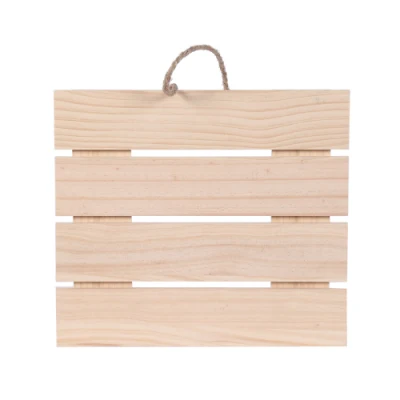 Cartel de madera colgante de madera de pino macizo sin terminar, placa de madera en blanco