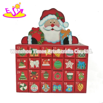 Nuevo calendario de cuenta regresiva de Navidad de madera divertido para niños W09f014