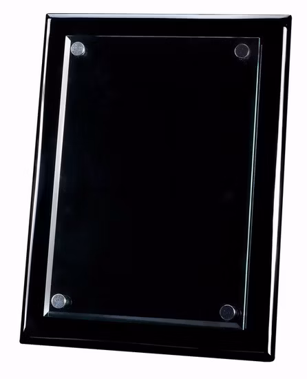 Placa flotante de madera acrílica negra