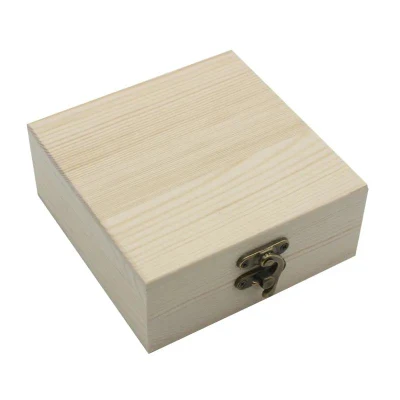 Caja de madera para regalo pequeña, cajas de joyería para embalaje de botellas con cerradura, caja de almacenamiento de madera para té
