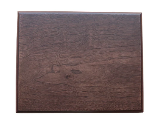 Placa de premio de escritorio de madera con acabado mate de nogal