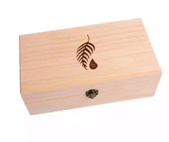 Caja de almacenamiento de madera maciza de aceite esencial para el hogar pequeño portátil